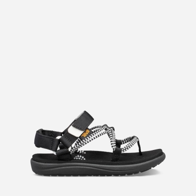 Teva Voya Infinity - Kids' Teva Hiking Sandals - Black / Light White | India (CJQD04369)